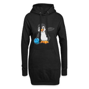 Penguin Bowling Boule de bowling - Sweat-shirt à capuche long Femme - noir - Devant