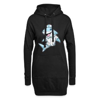 Hai Krankenschwester  - Hoodie-Kleid - Schwarz - Vorne