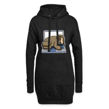 Paresseux bureau drôle Détente - Sweat-shirt à capuche long Femme - noir - Devant