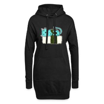 Katze Sushi Japanisch Essen Japan Katzenliebe - Hoodie-Kleid - Schwarz - Vorne