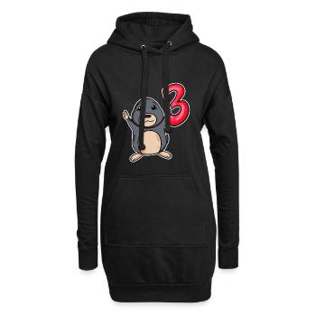 3 Years Kids Birthday Gift - Hoodie Dress - black - Front