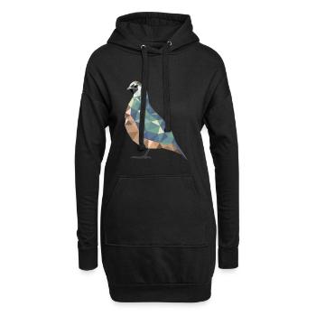 Polygone cailles cailles cailles cailles cadeau - Sweat-shirt à capuche long Femme - noir - Devant