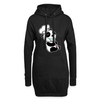 Kochender Baby Panda - Hoodie-Kleid - Schwarz - Vorne
