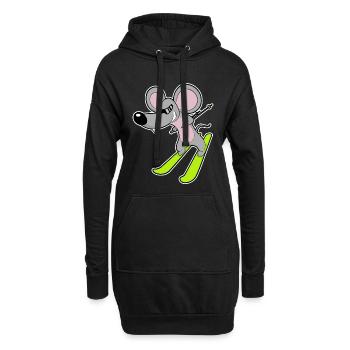 Ski Souris - Sweat-shirt à capuche long Femme - noir - Devant