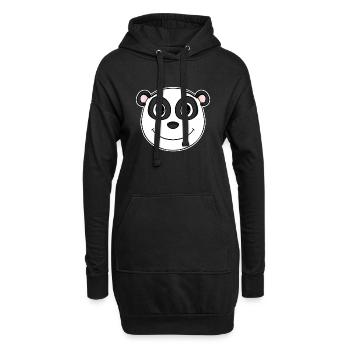 Panda - Hoodie-Kleid - Schwarz - Vorne