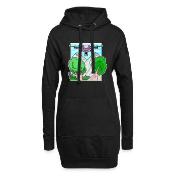 Drohne - Hoodie-Kleid - Schwarz - Vorne