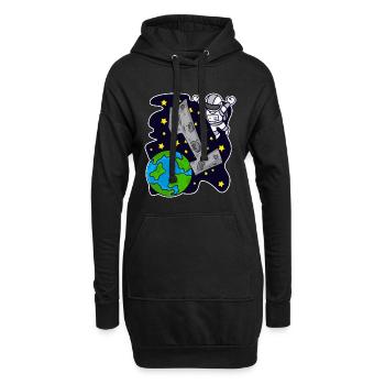 1 anniversaire astronaute garçons Anniversaire d’enfant - Sweat-shirt à capuche long Femme - noir - Devant