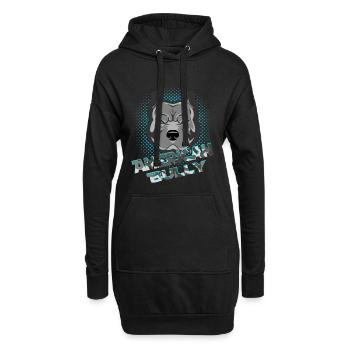 American Bully blue line Design - Hoodie-Kleid - Schwarz - Vorne