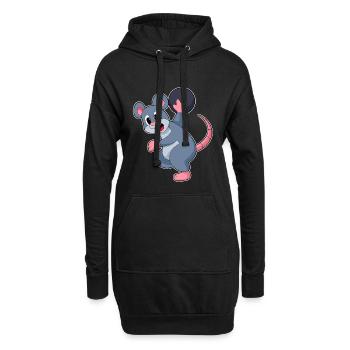 Boule de bowling rat - Sweat-shirt à capuche long Femme - noir - Devant