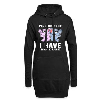 Pink Or Blue - Annonce de bébé - Sweat-shirt à capuche long Femme - noir - Devant