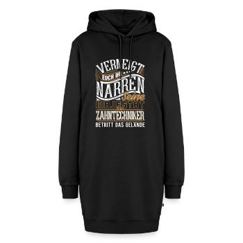 Zahntechniker - Hoodie-Kleid - Schwarz - Vorne