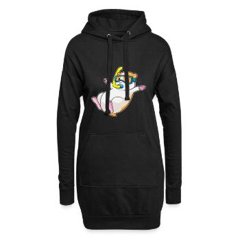Hamster Taucher Schnorchel Tauchen - Hoodie-Kleid - Schwarz - Vorne