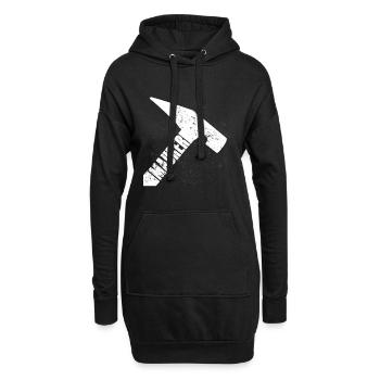 Grunge Hammer Muster Zerklüftet - Hoodie-Kleid - Schwarz - Vorne