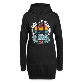 Traktor 6. Geburtstag Kinder - Hoodie-Kleid - Schwarz - Vorne