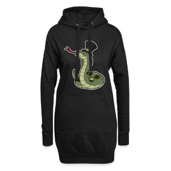 Schlange Gentleman Zylinder - Hoodie-Kleid - Schwarz - Vorne