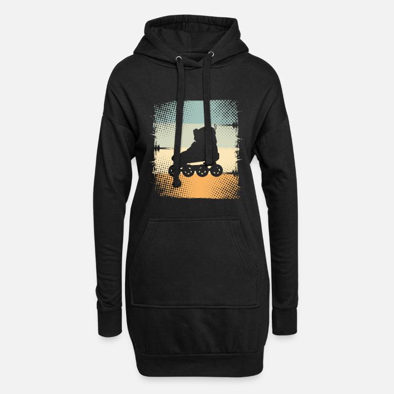 Inline Skates - Hoodie-Kleid - Schwarz