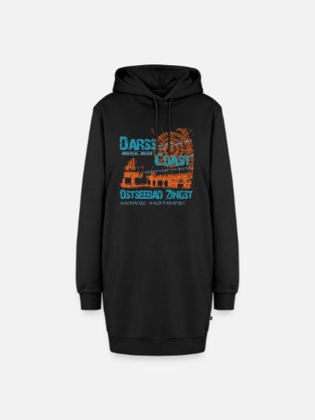 DarssCoast - Ostseebad Zingst - Hoodie-Kleid - Schwarz