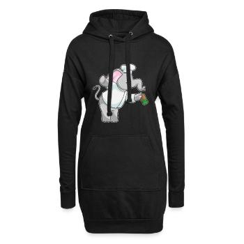 Elefant Koch Salzstreuer Kochen - Hoodie-Kleid - Schwarz - Vorne