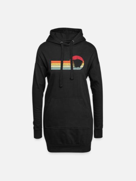 Akkordeon - Hoodie-Kleid - Schwarz