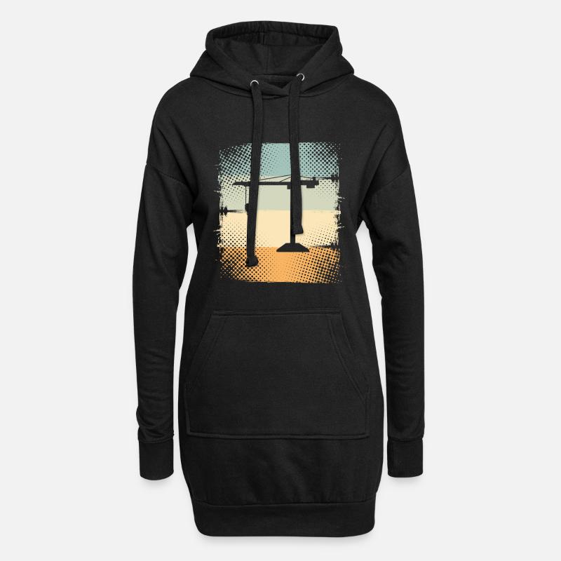 Kran - Hoodie-Kleid - Schwarz
