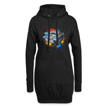 Panzer - Hoodie-Kleid - Schwarz - Vorne