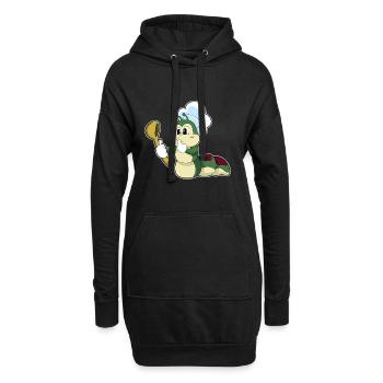 Raupe Koch Kochlöffel Kochen - Hoodie-Kleid - Schwarz - Vorne