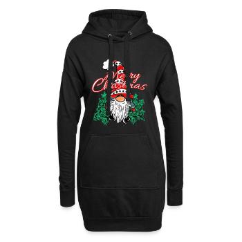 Weihnachts Wichtel Xmas Gnom - Hoodie-Kleid - Schwarz - Vorne