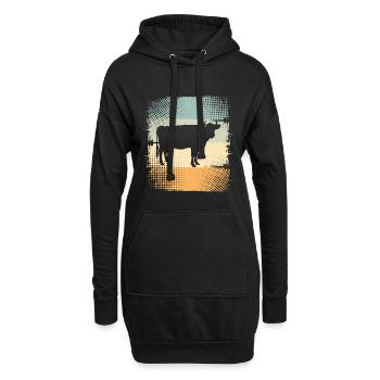 Kuh - Hoodie-Kleid - Schwarz - Vorne