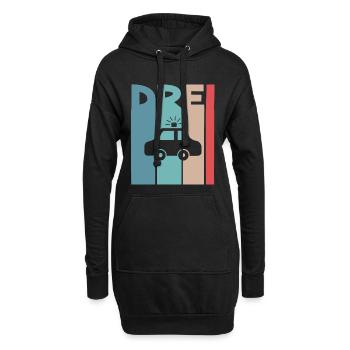 3 Jahre Polizeiauto Polizei - Hoodie-Kleid - Schwarz - Vorne