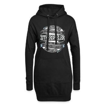 Zither Zitherspieler - Hoodie-Kleid - Schwarz - Vorne