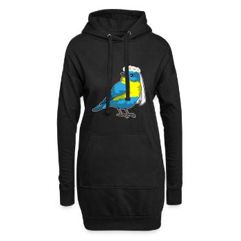 Vogel Braut Blumenkranz Hochzeit - Hoodie-Kleid - Schwarz - Vorne