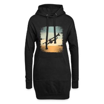 Trompette - Sweat-shirt à capuche long Femme - noir - Devant