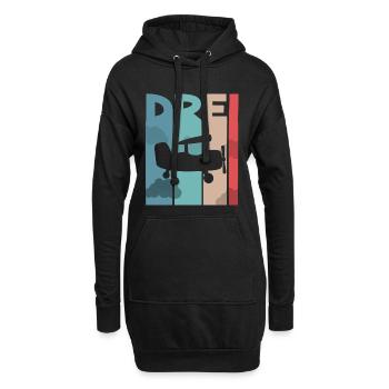 Flugzeug Kinder 3 Jahre - Hoodie-Kleid - Schwarz - Vorne