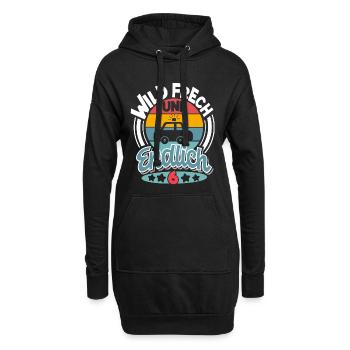 6 Jahre Kinder Polizeiauto - Hoodie-Kleid - Schwarz - Vorne