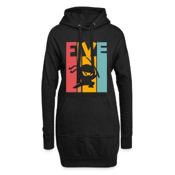 Ninja 5ème anniversaire Enfants - Sweat-shirt à capuche long Femme - noir - Devant