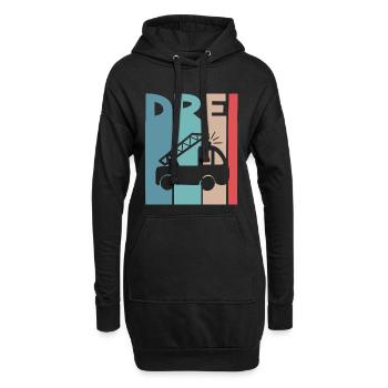 Feuerwehr 3 Jahre Kinder - Hoodie-Kleid - Schwarz - Vorne