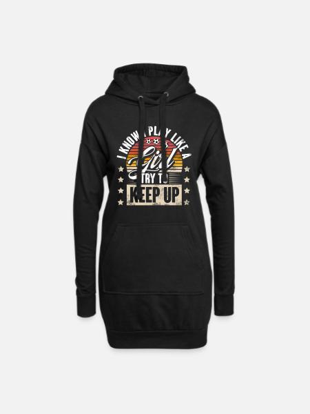 Fußball Fußballerin Fußballspielerin - Hoodie-Kleid - Schwarz