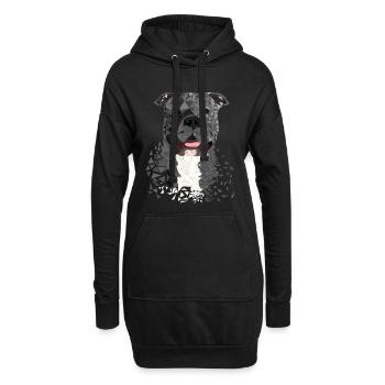American Bully XL Polygon künstlerisch gestaltet - Hoodie-Kleid - Schwarz - Vorne