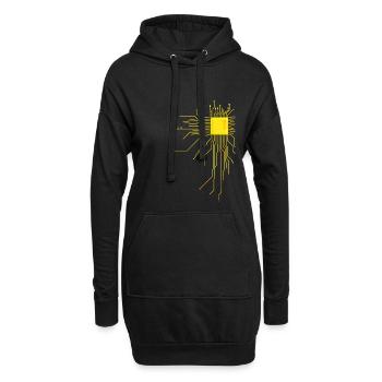 platine Core cpu Computer Nerd Programmierer admin - Hoodie-Kleid - Schwarz - Vorne