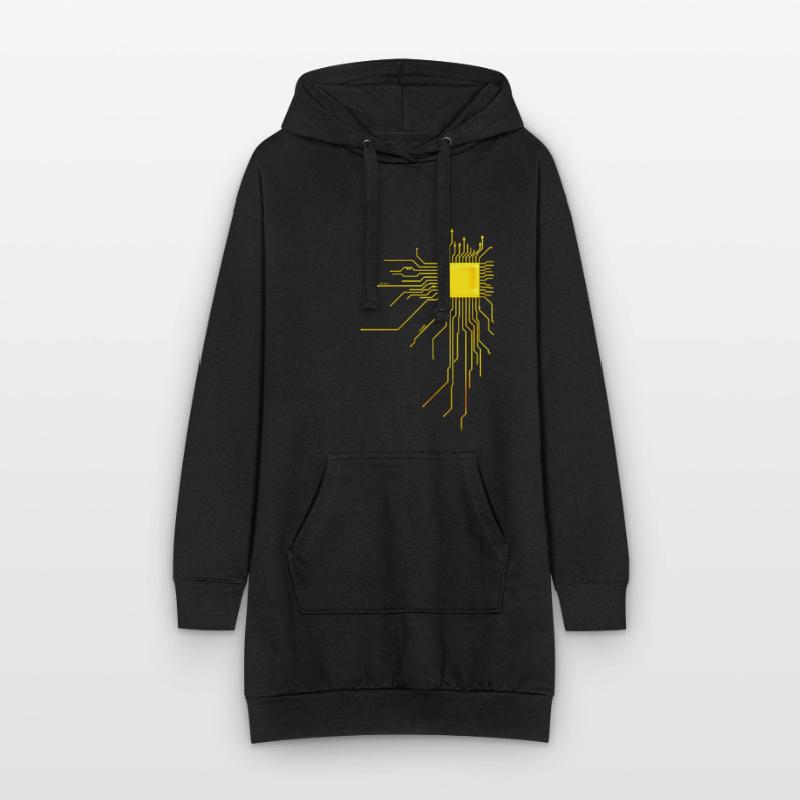 platine Core cpu Computer Nerd Programmeur admin Sweat-shirt à capuche long Femme