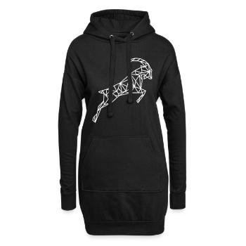 Signe géométrique du zodiaque Capricorne - Sweat-shirt à capuche long Femme - noir - Devant