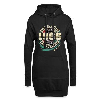 1966 Geburtsjahr Jahrgang Baujahr Geburtstag - Hoodie-Kleid - Schwarz - Vorne