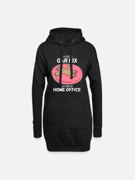 Home Office Spruch - Hoodie-Kleid - Schwarz
