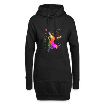 Pole Dance Fitness Couleur Splash Pole Dance - Sweat-shirt à capuche long Femme - noir - Devant