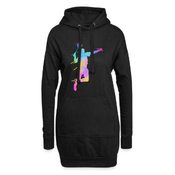Badminton Fan Squash Trainer Verein Frauen - Hoodie-Kleid - Schwarz - Vorne