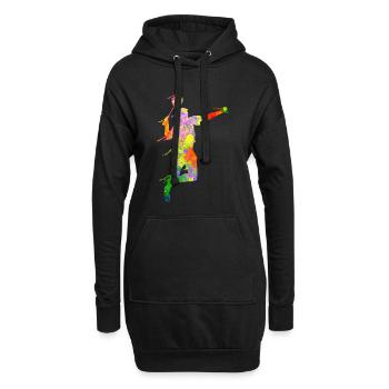 Badminton Fan Squash Trainer Verein Frauen - Hoodie-Kleid - Schwarz - Vorne
