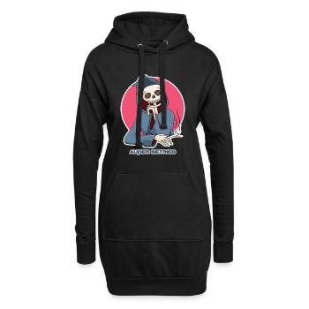 Außer Betrieb - Hoodie-Kleid - Schwarz - Vorne