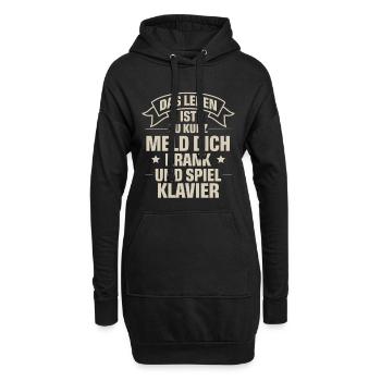 Klavier - Hoodie-Kleid - Schwarz - Vorne