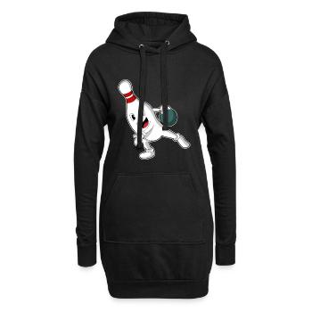 Quille à boule de bowling - Sweat-shirt à capuche long Femme - noir - Devant