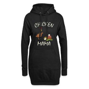 Chicken Mama - lustiges Huhn Hahn Hühnerstall - Hoodie-Kleid - Schwarz - Vorne
